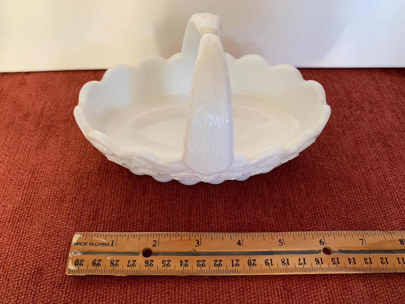 Vintage Westmoreland milk glass basket with grapevines Etsy