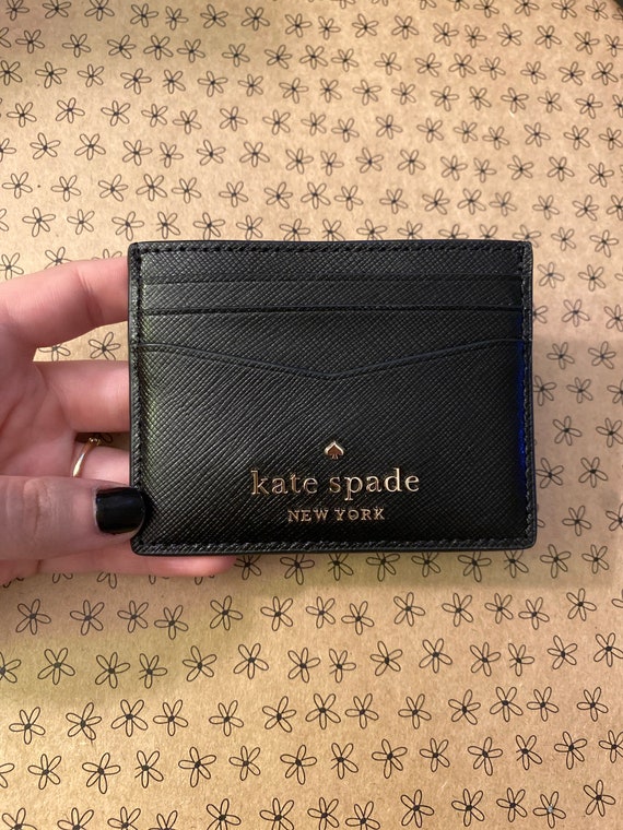 Kate Spade Staci Small Slim Leather Card Holder Black