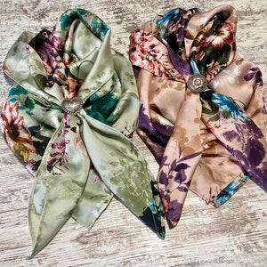 Floral Satin Wild Rags, Wild Rags für Frauen, Satin quadratischer Schal