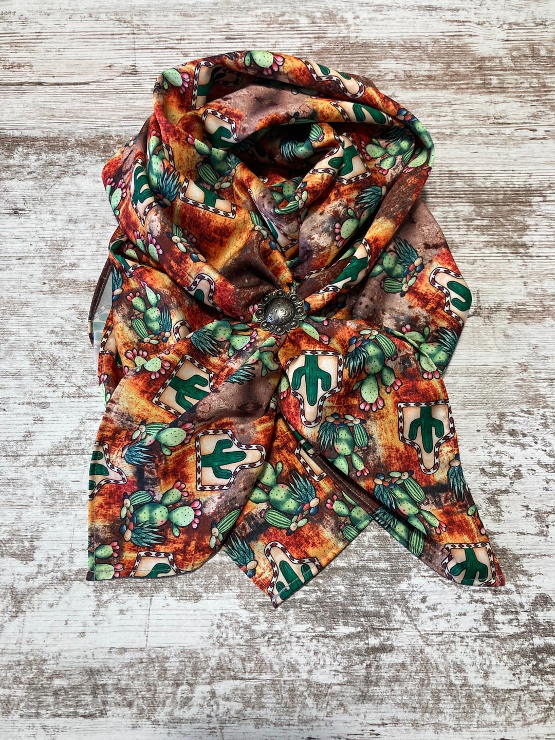 Cactus and Cow Tags Wild Rag, Wild Rags for Women - Etsy
