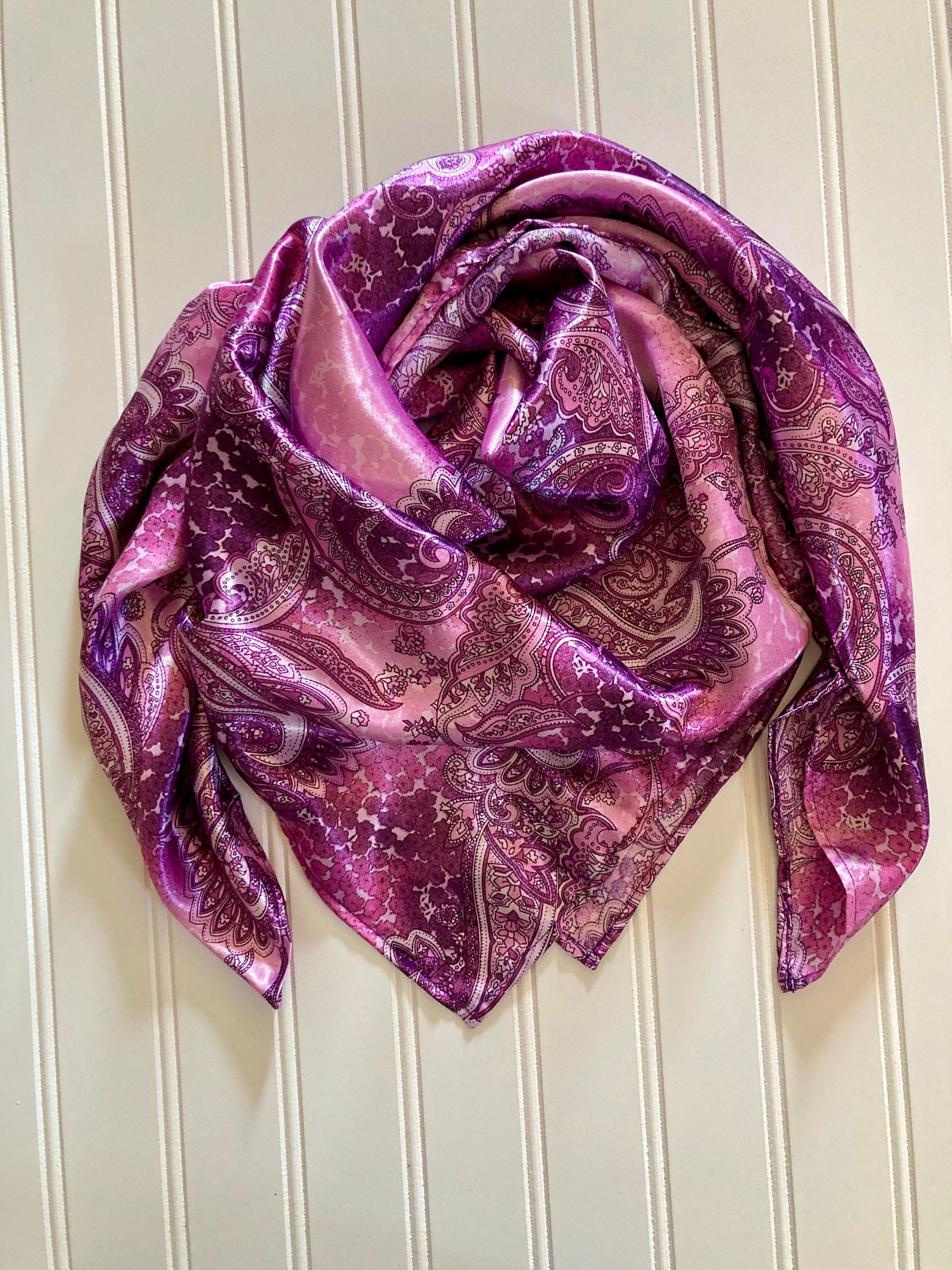 Purple/Pink Paisley Satin Wild Rag