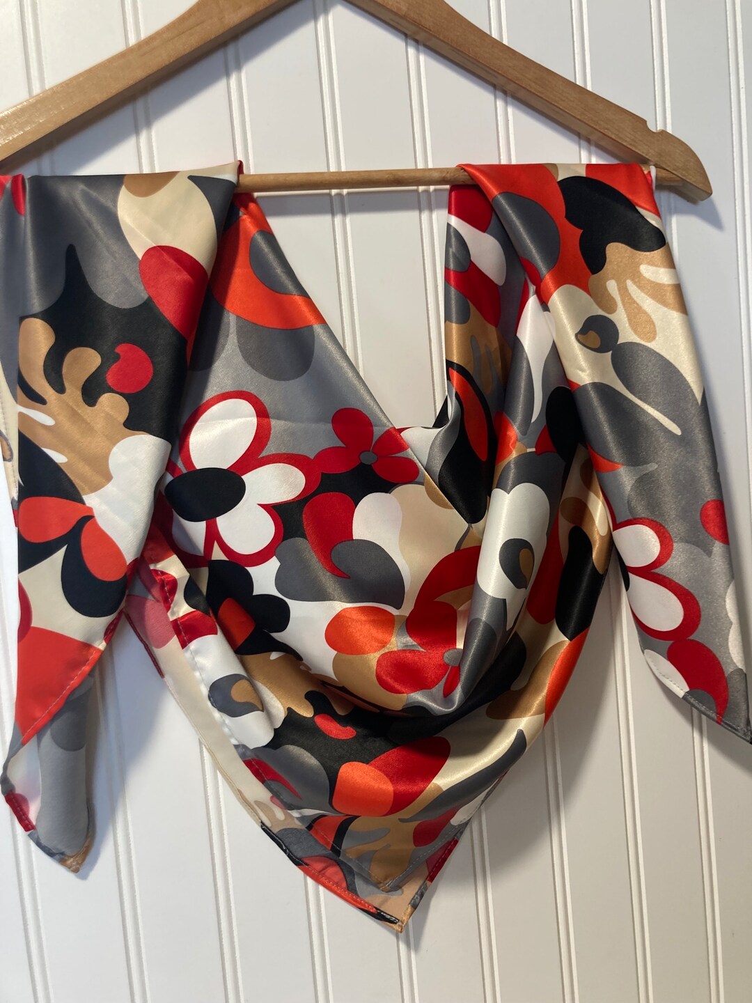 Satin Rag Hippy Flowers Wild Rag Satin Square Scarf Wild Rags for - Etsy