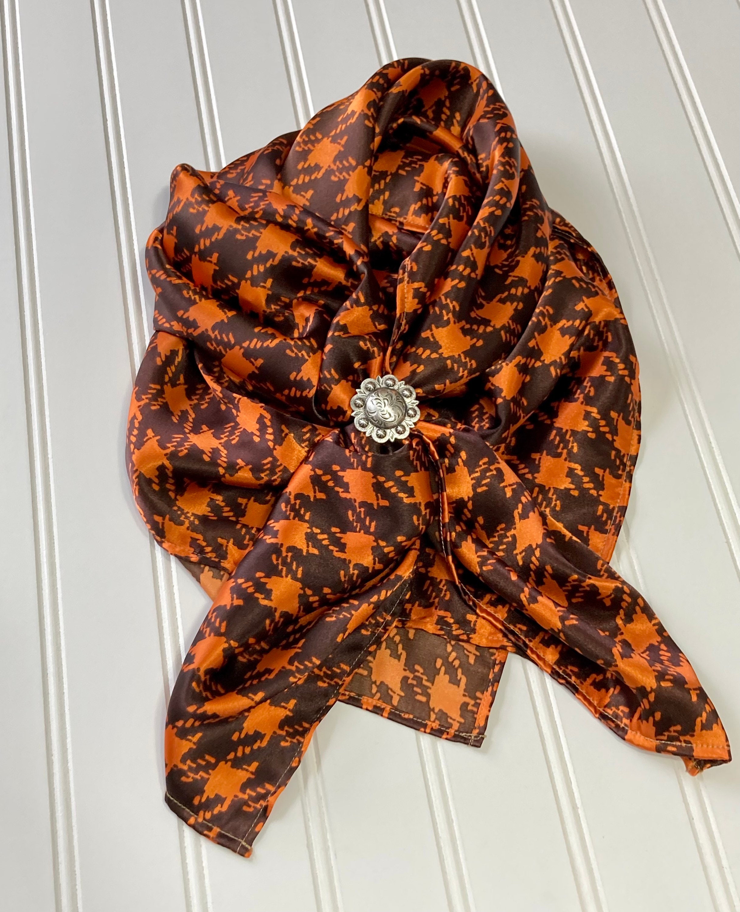 Houndstooth Satin Wild Rag