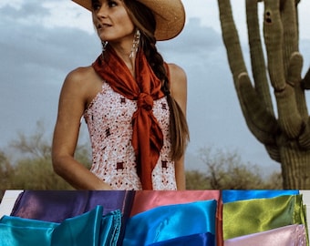 Wild Rags Solid Satin Charmeuse Cowboy Scarves Neckerchiefs