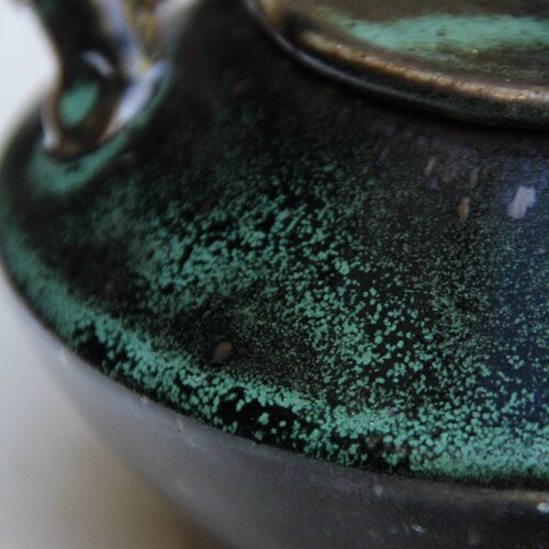 Green Handmade Stoneware Teapot - Rustic Teapot - Ceramic shops Teapot