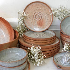 Ceramic Dinner Set, Plates, Large Bowl, Handmade Plate, Dinner Plate, Serving Bowl
