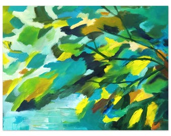 Foliage Abstract Print by Lucie Walker | Green Teal Botanical Wall Art