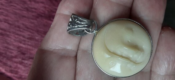 Double Moon Bone Colored Pendent - image 2