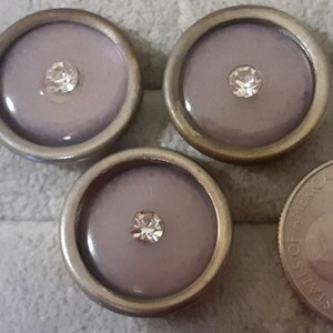 Vintage 1950's Grey Metal/rhinestone Buttons Set of 3 - Etsy