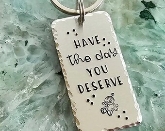 Have The Day You Deserve Keychain, Voodoo Doll Key Chain, Funny Karma Quotes, Snarky Sarcastic Gifts, Fun Coworker Gift,