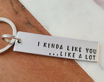 I Kinda Like You Keychain, New Relationship Gifts, Boyfriend Girlfriend Valentines, Cute Relationship Gifts, I Like You Key Chain for Crush