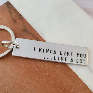 I Kinda Like You Keychain, New Relationship Gifts, Boyfriend Girlfriend Valentines, Cute Relationship Gifts, I Like You Key Chain for Crush