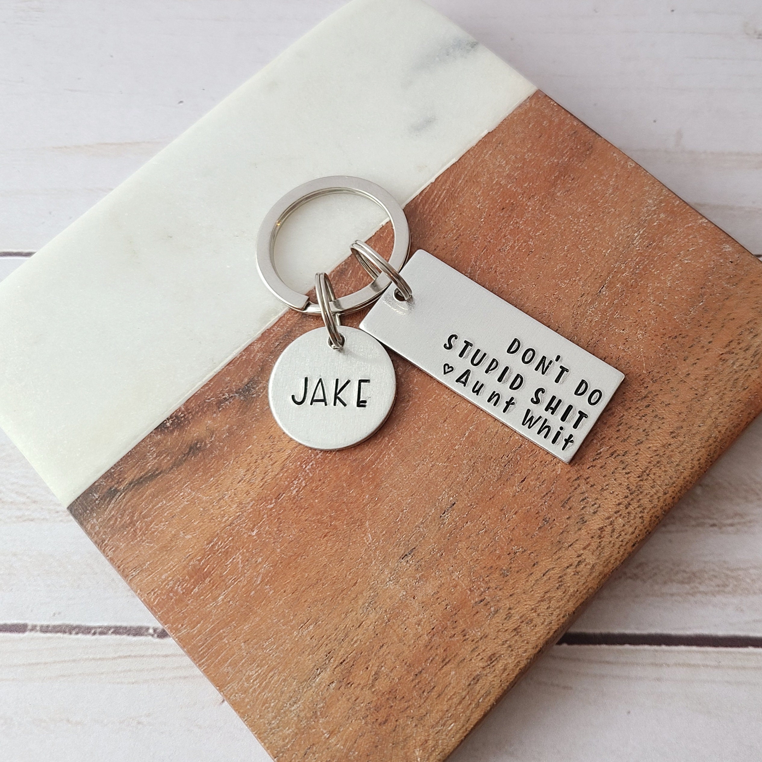 Small wooden Keychain - Don't do stupid shit – LivaBella Designs