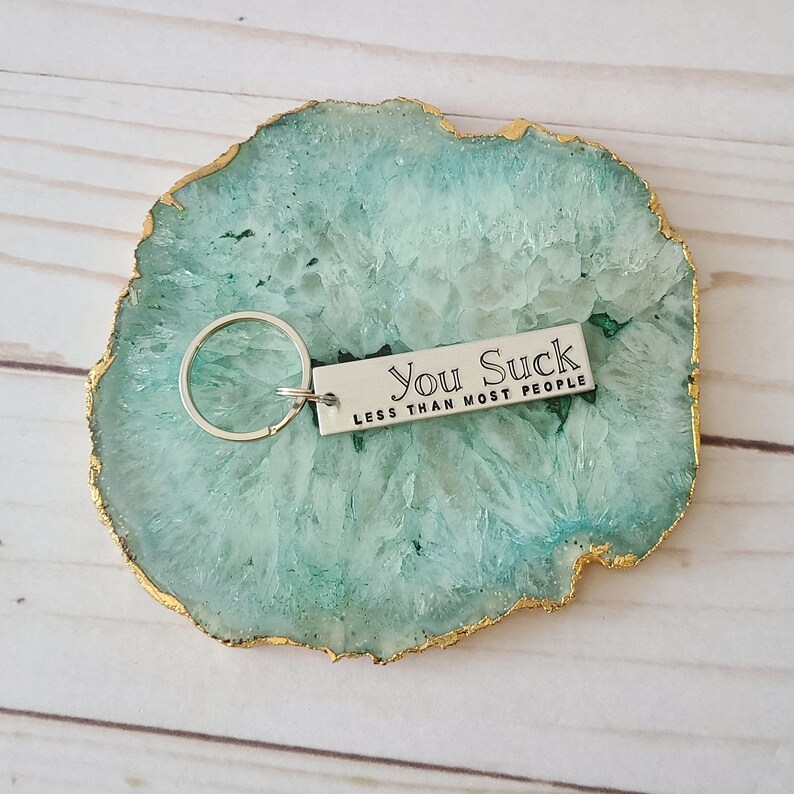 Funny Cute Keychain Best Friend Birthday Gift Fun Anniversary Gifts for Him You Suck Less Than Most People