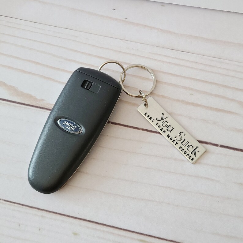 Funny Cute Keychain Best Friend Birthday Gift Fun Anniversary Gifts for Him You Suck Less Than Most People