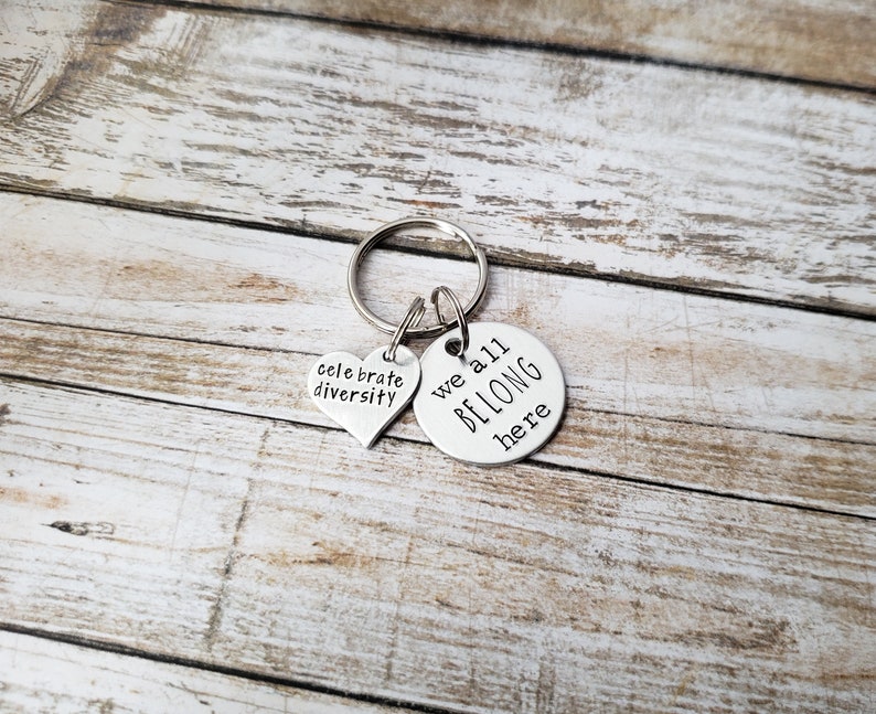 We All Belong Here Celebrate Diversity Keychain Political - Etsy