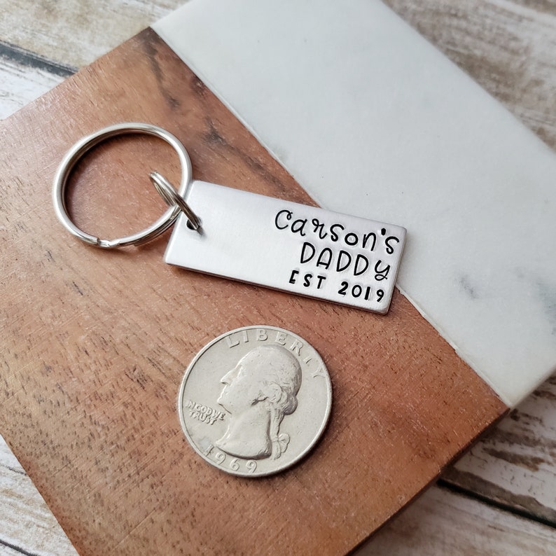 Personalized Daddy Keychain for First Father's Day Custom Etsy