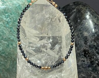 Black Spinel and Rose Gold filled bracelet