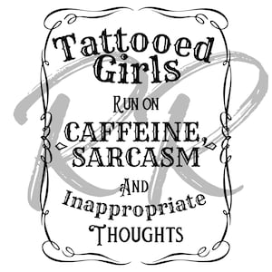 Tattooed girls *black* | DIGITAL DOWNLOAD | PNG file | Sublimation