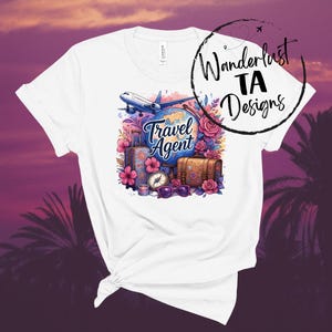 Travel Agent Shirt | Sublimation Unisex T-Shirt | Travel Business Tee | Gift for Travel Agents | White Tee