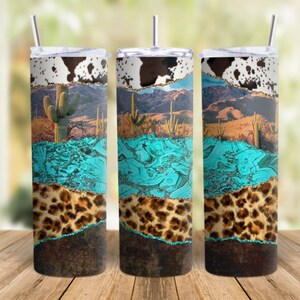 Western design Tumbler | 20oz | Stainless Steel | Cheetah print Tumbler | Cow print Tumbler