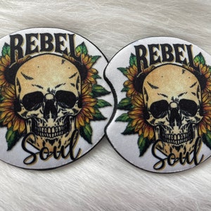 Rebel soul coasters | 2 pack car coasters | car accessories | womens accessories