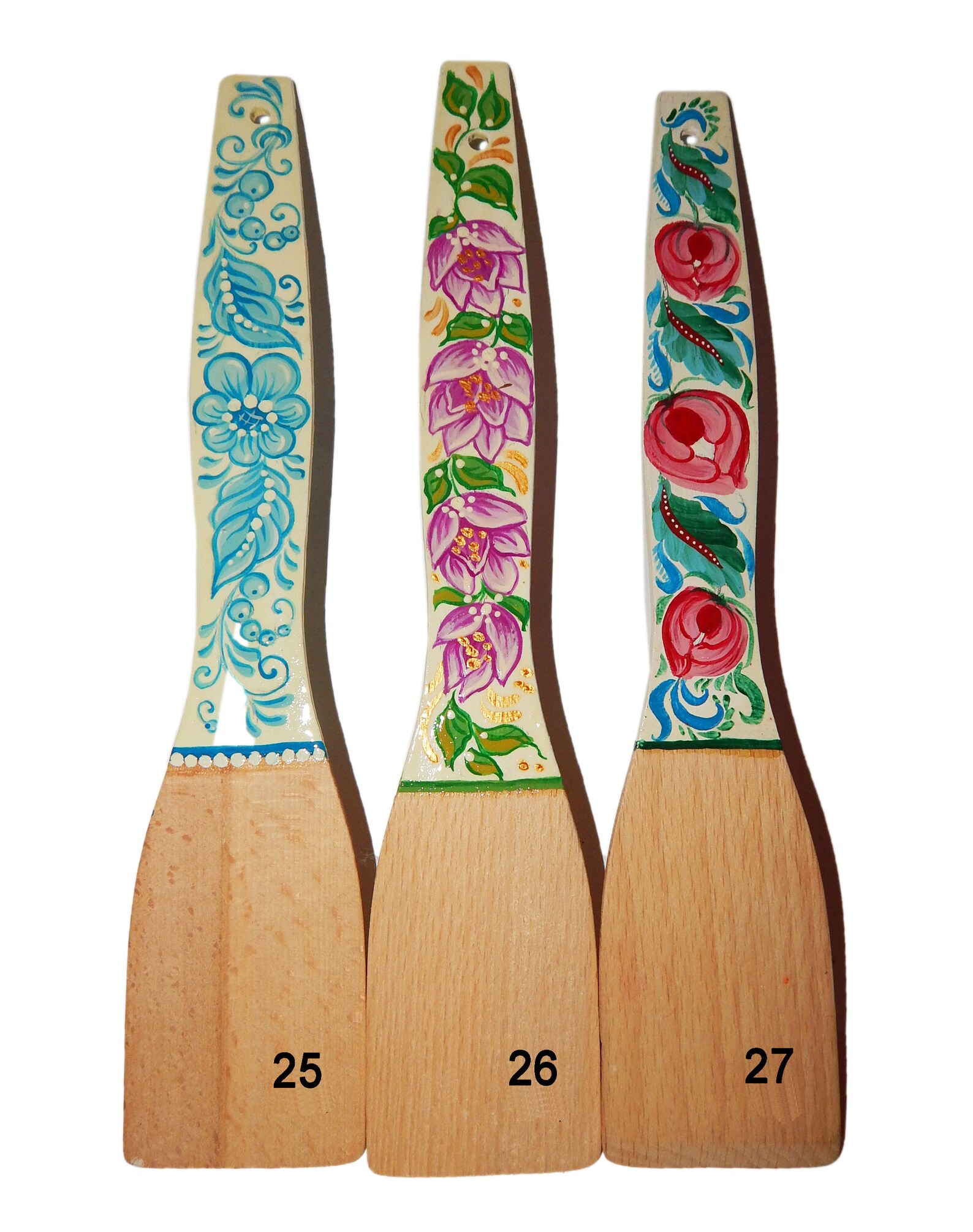 Wooden spatula handmade Kitchen spatula Painted spatula Etsy