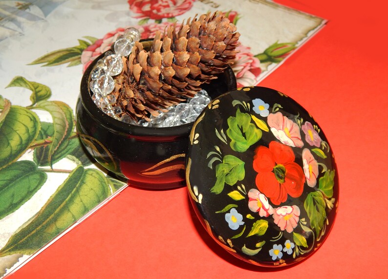 petrikovskaya painting wood box with lid casket for rings Wooden jewellery box for girl wooden box new jewellery case ukranian art