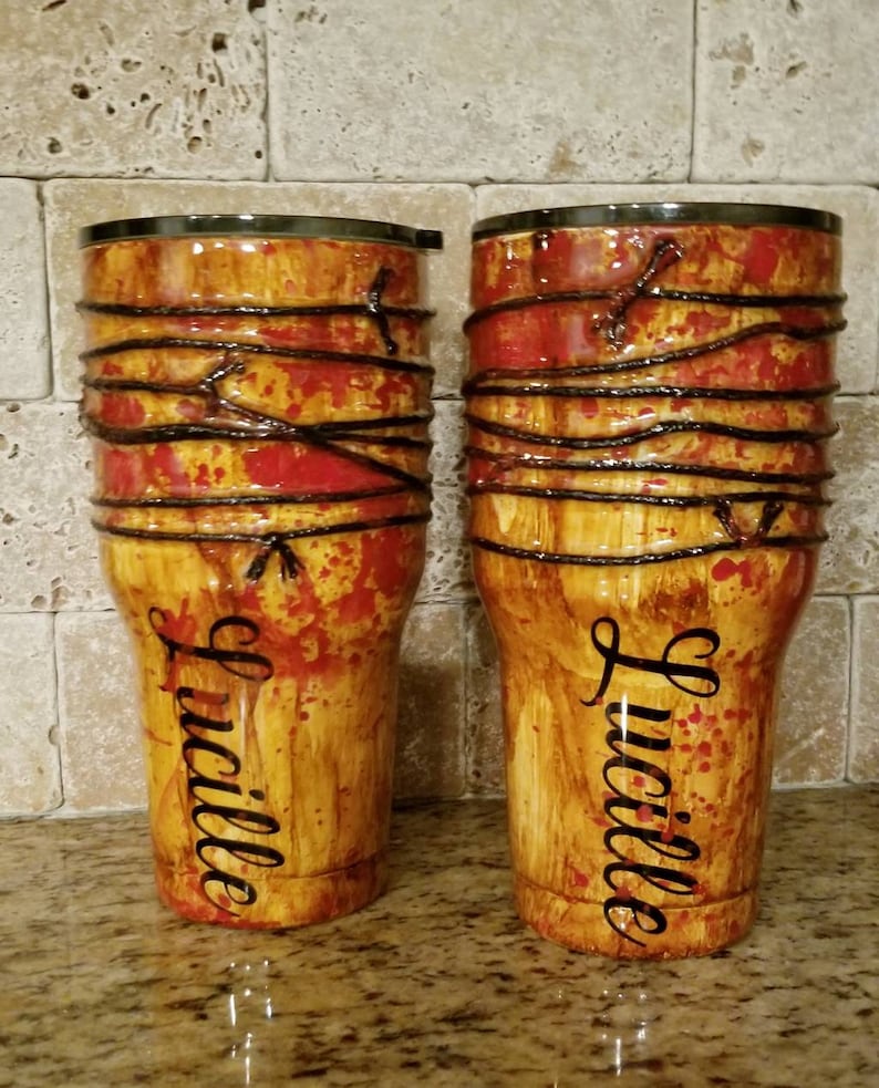 Lucille bat stainless steel custom tumbler.  The Walking Dead. image 1