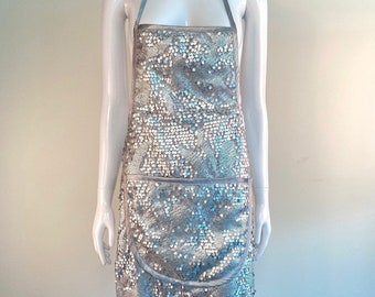 Silver Silver Sequin Hostess Apron, Christmas Gift