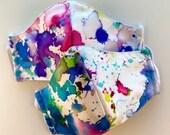 Drop Cloth Blue Face Mask Polyester Double Layer Washable Nose Wire
