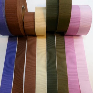 1" Petersham Ribbon // No.5 Millinery Supplies // 25 mm Hat Making Trim // Cotton Rayon Blend // Brown Blue Green Pink Yellow (A4)