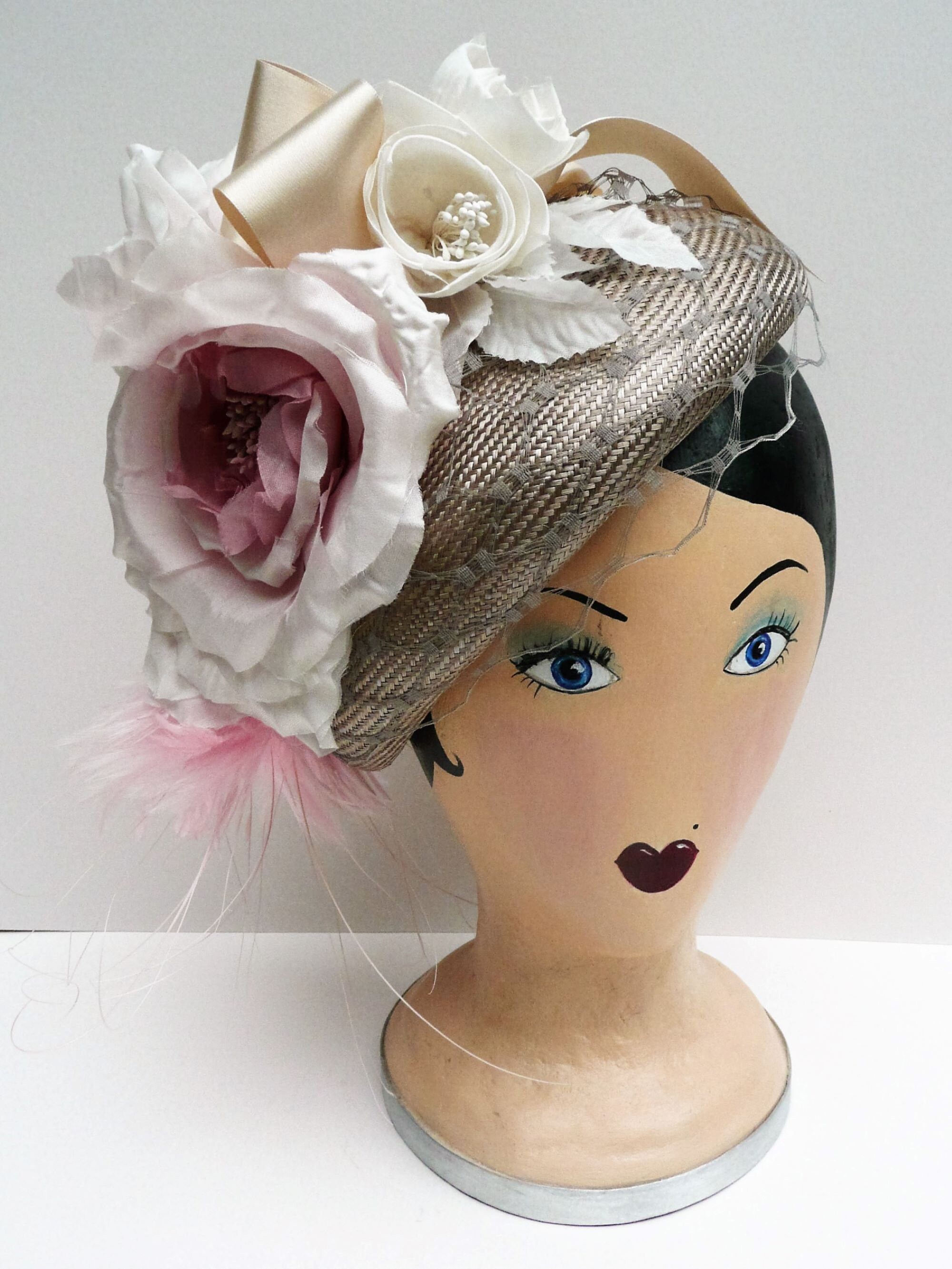 ExLarge Silk Rose Millinery Fascinator Flower Hat Mount // Etsy