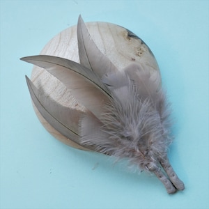 1940s Vintage Blush-Brown Goose Feather Hat Mounts // Millinery Trims (G1)