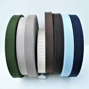 1/2" Nastro Petersham // No.3 Forniture per la modisteria // Finiture per la produzione di cappelli da 15 mm // Misto Rayon di cotone // Blu Beige Marrone Verde Grigio Avorio (A4)