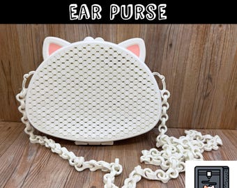 3D Printed Cat Ear Purse: Lightweight Crossbody Bag