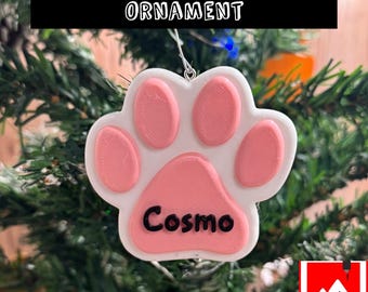 Customized Cat Paw Christmas Ornament