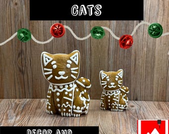 3D Printed Gingerbread Cat Ornament: Holiday Decor