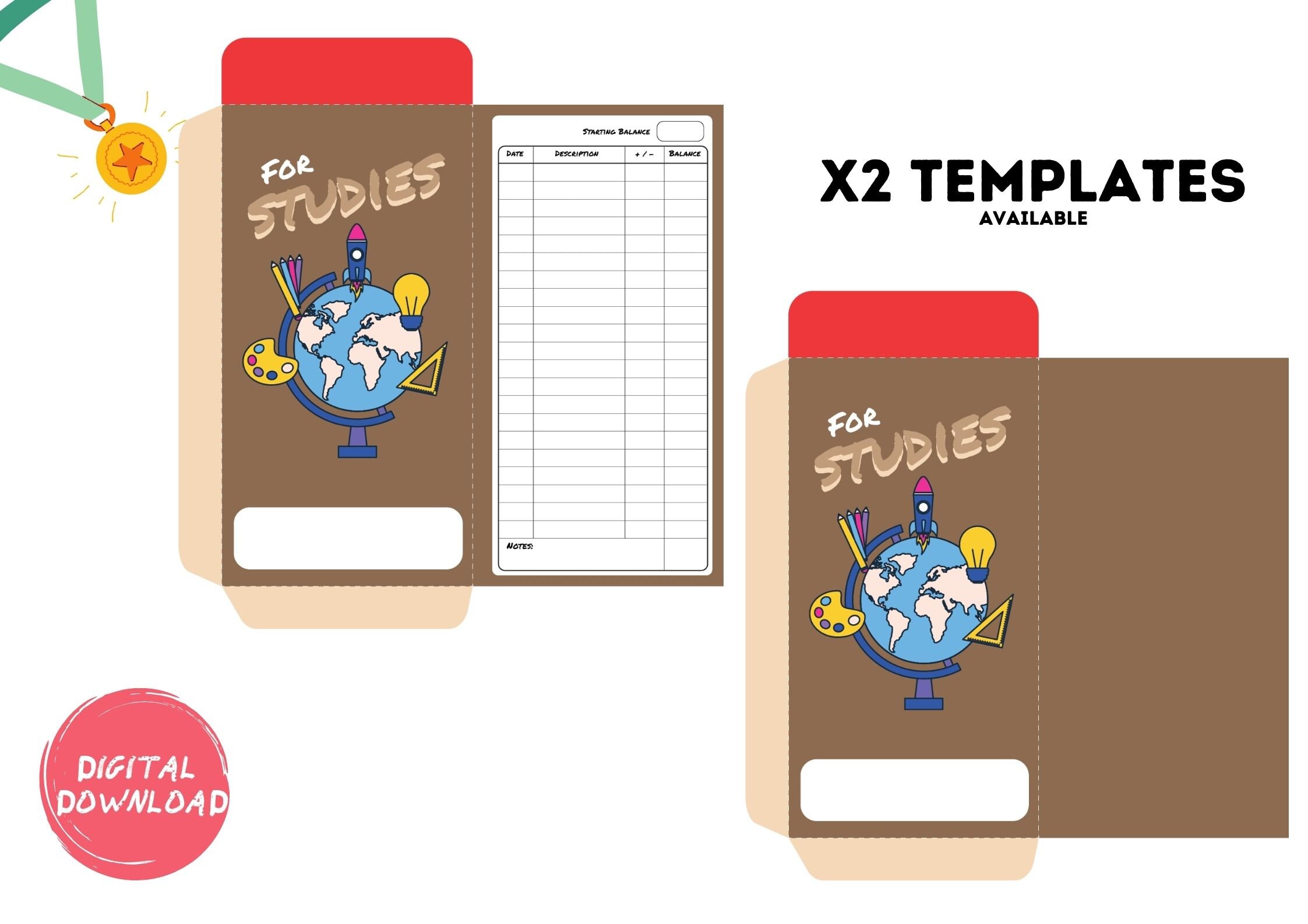 printable cash envelope for study budget with label for class etsy