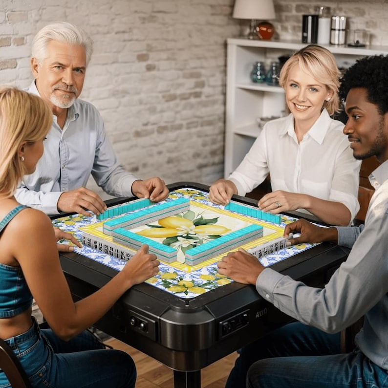 Spring Lemon Mahjong Mat 31.5"x31.5" (Ship Rolled up) image 8