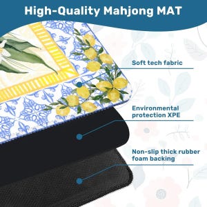 Spring Lemon Mahjong Mat 31.5"x31.5" (Ship Rolled up) image 3