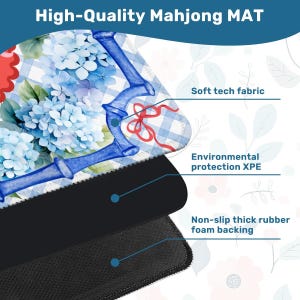 Hydrangea Mahjong Mat 31.5"x31.5" (Ship Rolled up) *Personalization Available* image 3