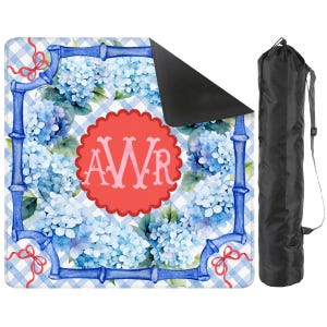 Hydrangea Mahjong Mat 31.5"x31.5" (Ship Rolled up) *Personalization Available* image 1
