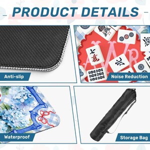 Hydrangea Mahjong Mat 31.5"x31.5" (Ship Rolled up) *Personalization Available* image 4