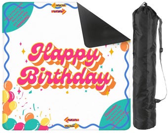 Birthday Mahjong Mat 31.5"x31.5" (Ship Rolled up)