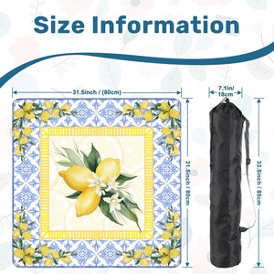 Spring Lemon Mahjong Mat 31.5"x31.5" (Ship Rolled up) image 2
