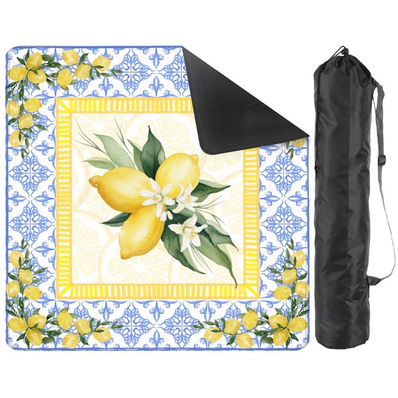 Spring Lemon Mahjong Mat 31.5"x31.5" (Ship Rolled up) image 1