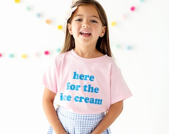 Here for the Ice Cream Toddler Shirt, Birthday Party Shirt, Ice cream Shirt, retro shirt, 2 scoops please, here for the ice cream shirt