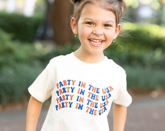 Party in the USA Toddler and Youth shirt, America Y'all, 4th of July, 4th of July Shirt, Summer Shirt, Kid 4th of July Shirt, USA Shirt
