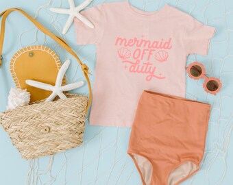 Mermaid Off Duty Toddler and youth Shirt, Kid Graphic Shirt, Beach Bum Kids Shirt, Beach Vacation, Mermaid Shirt, Beach Tee, Beach trip